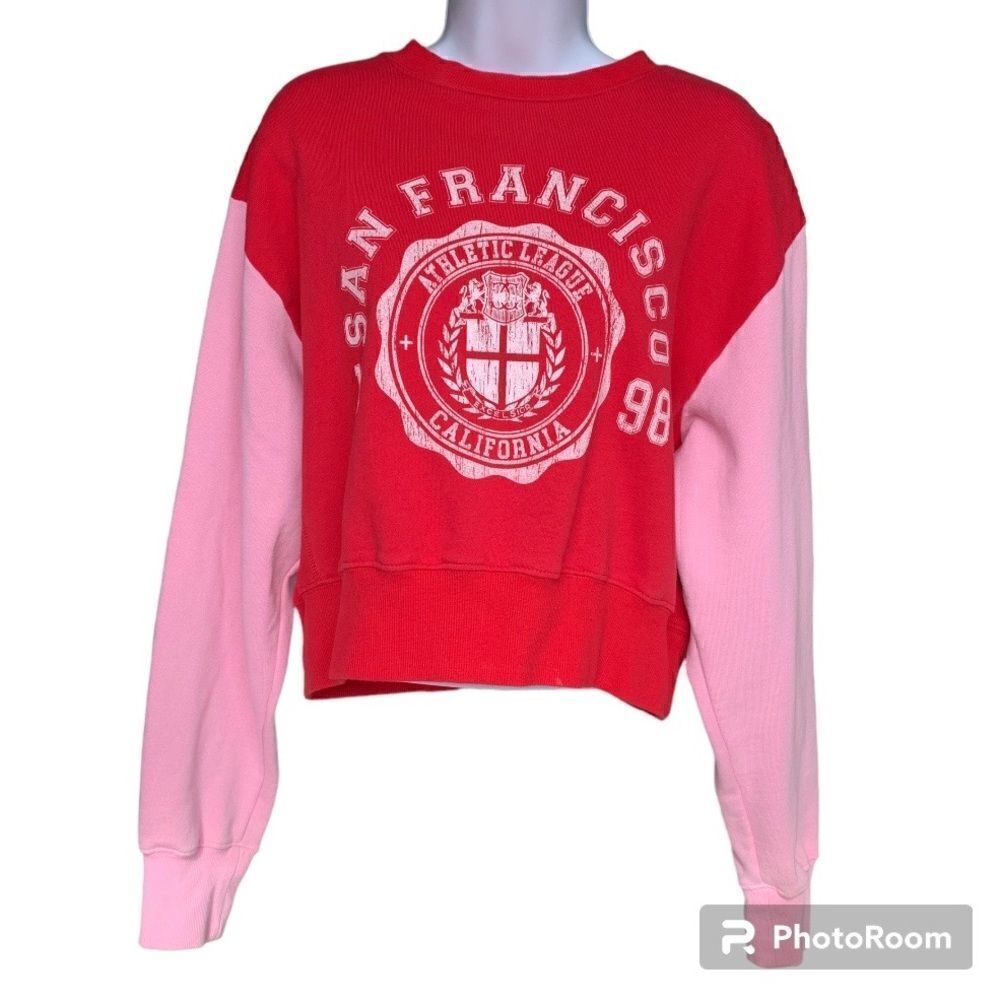 La Hearts San Francisco Cropped Sweatshirt Size M Vintage